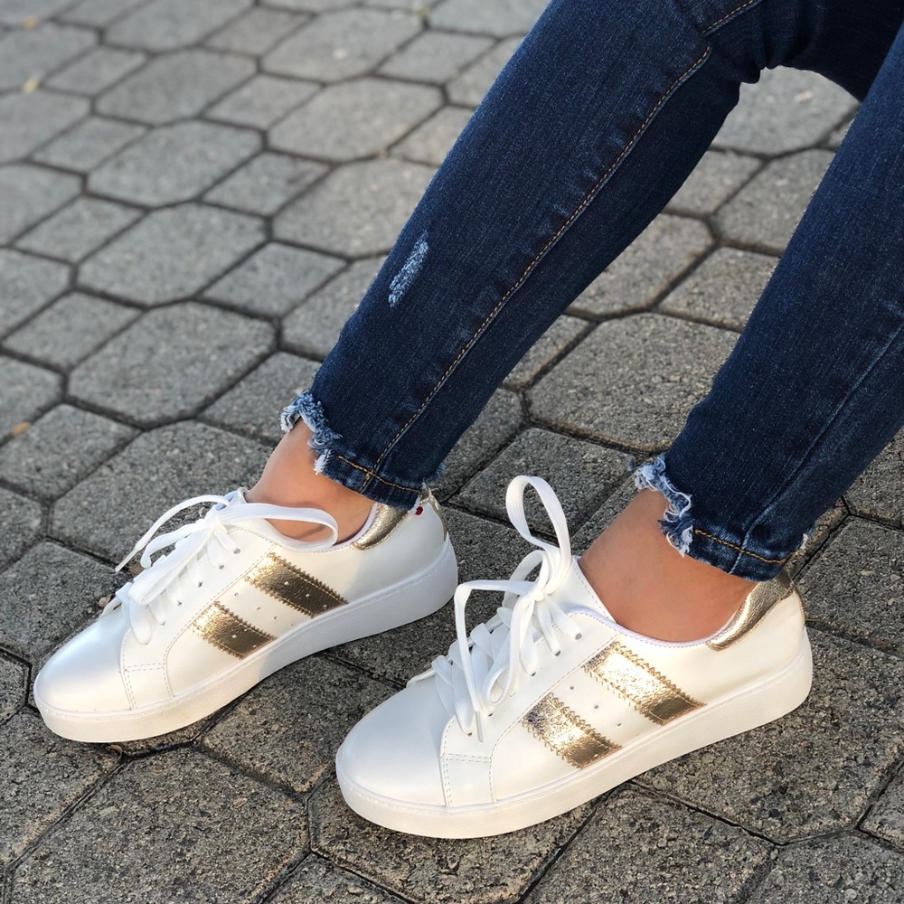 CHAMPAGNE LACE UP SNEAKERS - Picture 6 of 8